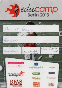 Nametag Educamp Berlin 2013